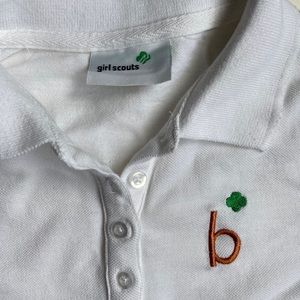 Girl Scouts Brownie white Polo shirt M
